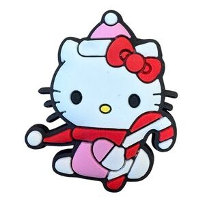 Christmas Hello Kitty Candy Cane Croc Charm